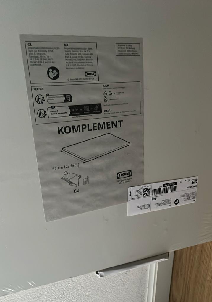 Komplement pax plank wit 58x47cm, Ophalen, Nieuw, 50 tot 100 cm, Minder dan 100 cm