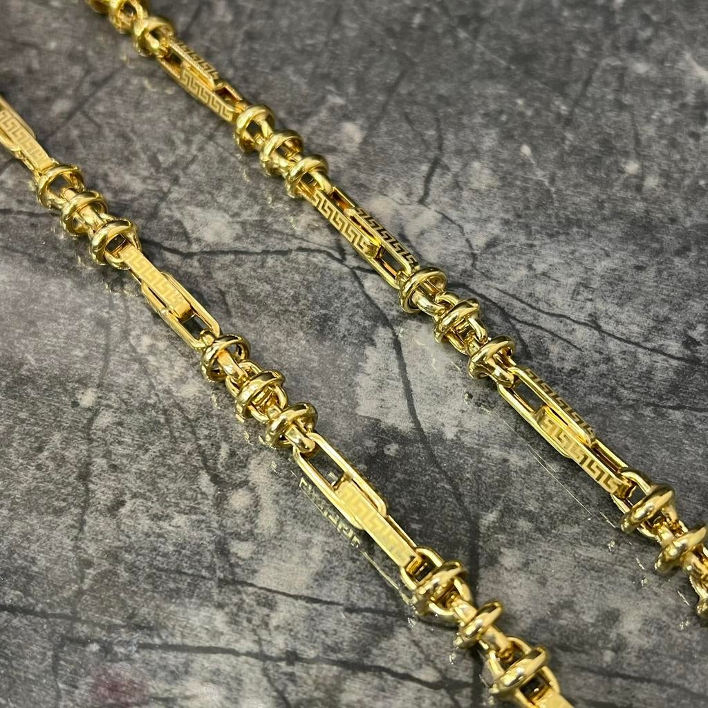 14k gouden ketting heren monte carlo schakel versace, Sieraden, Tassen en Uiterlijk, Kettingen, Ophalen of Verzenden, Zo goed als nieuw