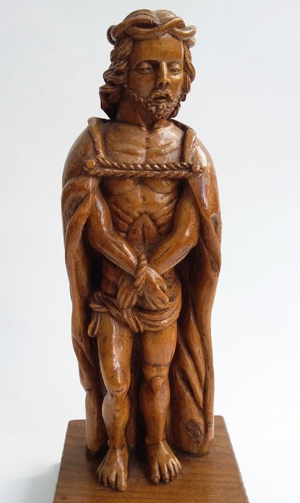 Om 1750-1800 Koloniaal Vruchtenhout Beeld Christus Ecce Homo, Antiek en Kunst, Antiek | Religie, Ophalen of Verzenden