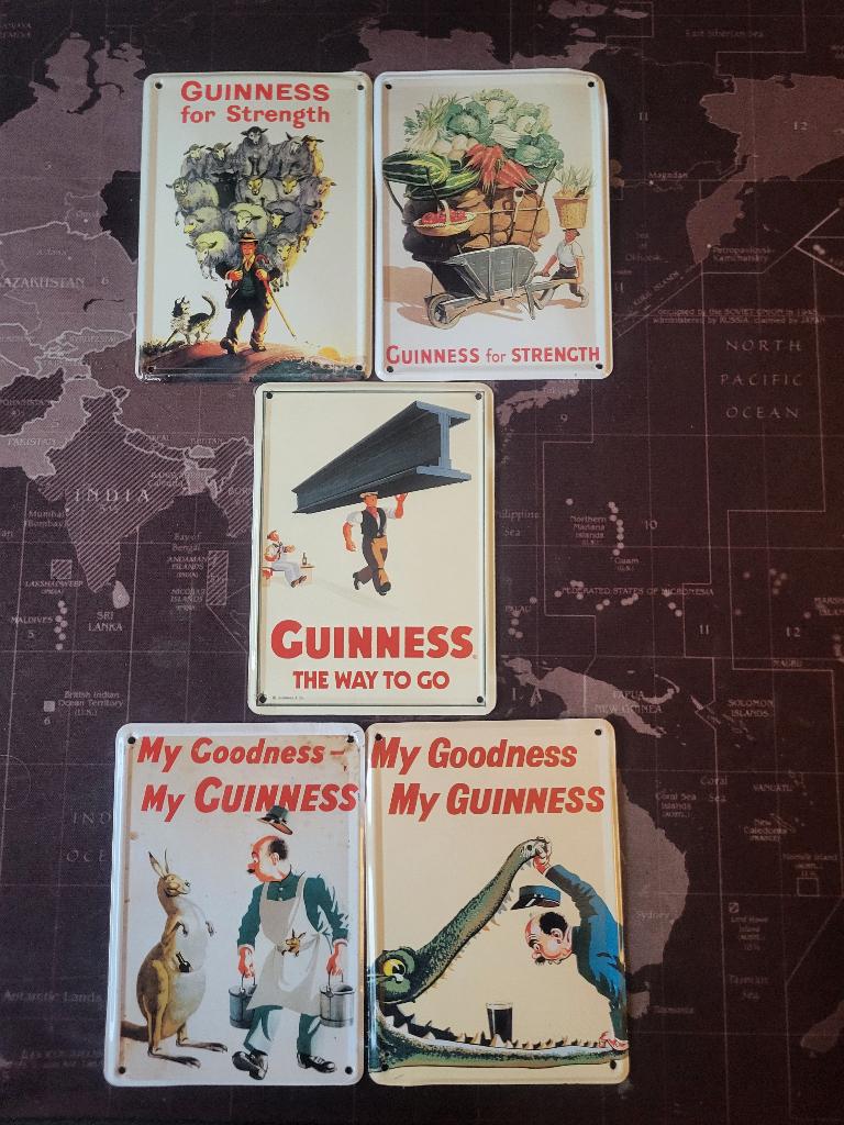 GUINNESS BEER-272-METALEN POSTKAARTEN/zgn.TIN-CARDS., Verzamelen, Ophalen, Nieuw, Reclamebord, Plaat of Schild, Overige merken
