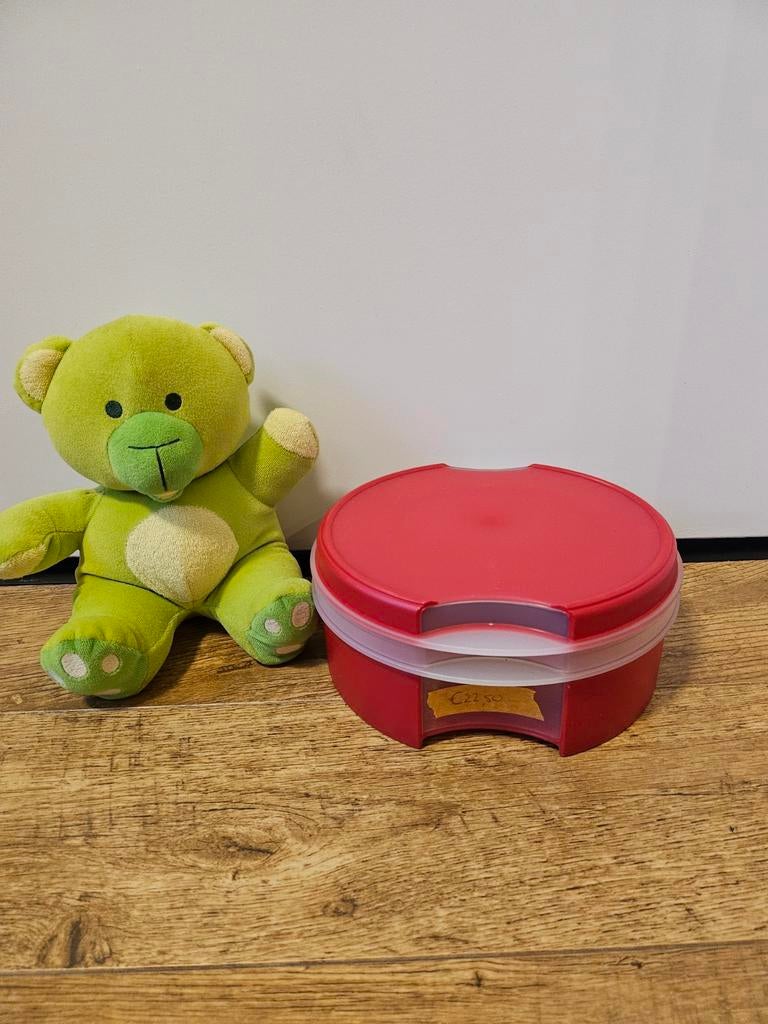 1.) Tupperware rode vensterdoos koektrommel €22,50, Ophalen of Verzenden, Zo goed als nieuw, Rood, Overige typen