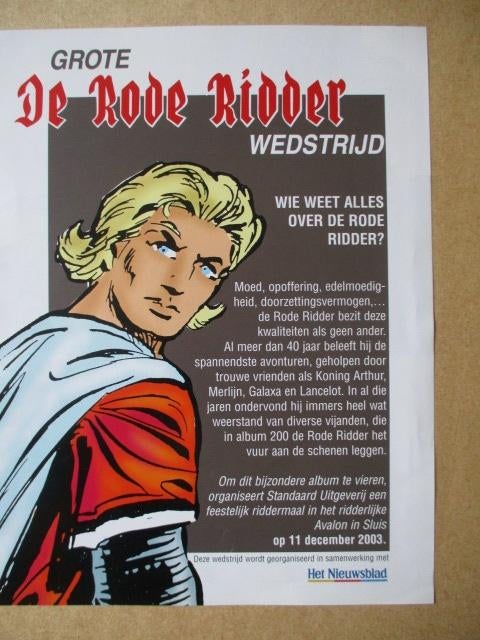 adv11099 rode ridder deelnemingsformulier, Verzamelen, Ophalen, Overige figuren, Gebruikt, Overige typen