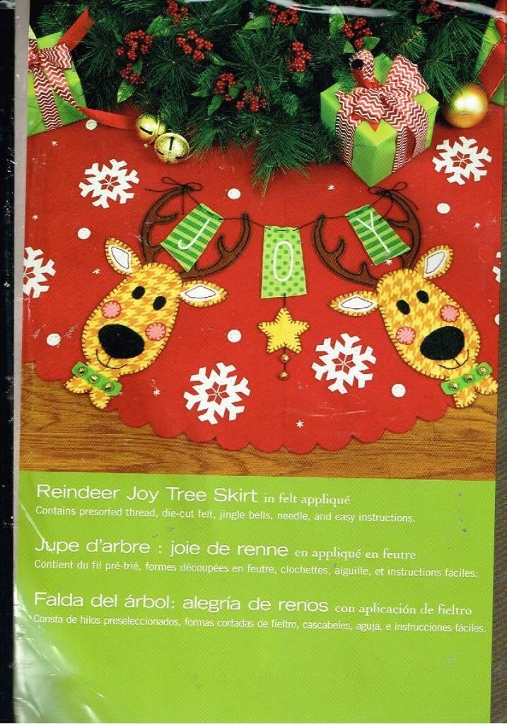 Cado dimensions borduur en viltpakket reindeer joy treeskirt, Ophalen of Verzenden, Nieuw, Handborduren, Borduurpakket