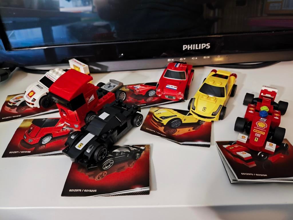 Lego Ferrari Shell set compleet (alle 6), Ophalen of Verzenden, Zo goed als nieuw