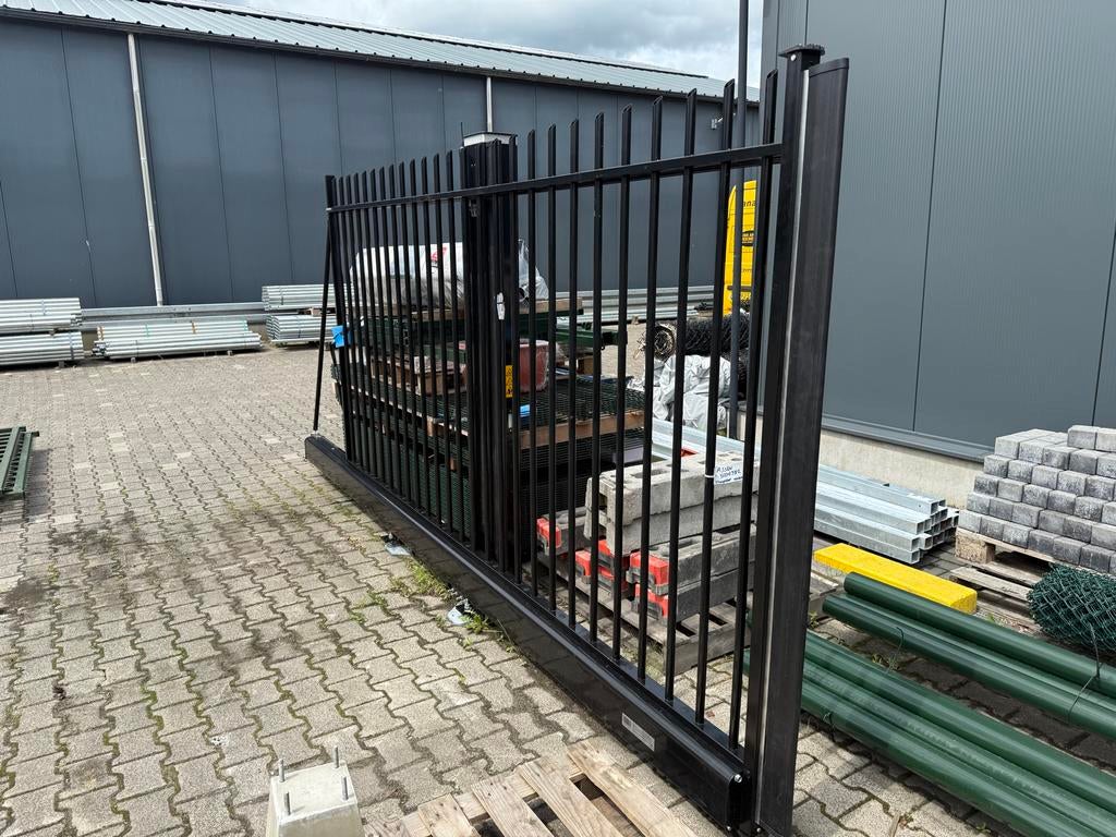 Alluminium schuifpoort 300x200 met spijlen., Ophalen, Met poort, Gebruikt, Aluminium