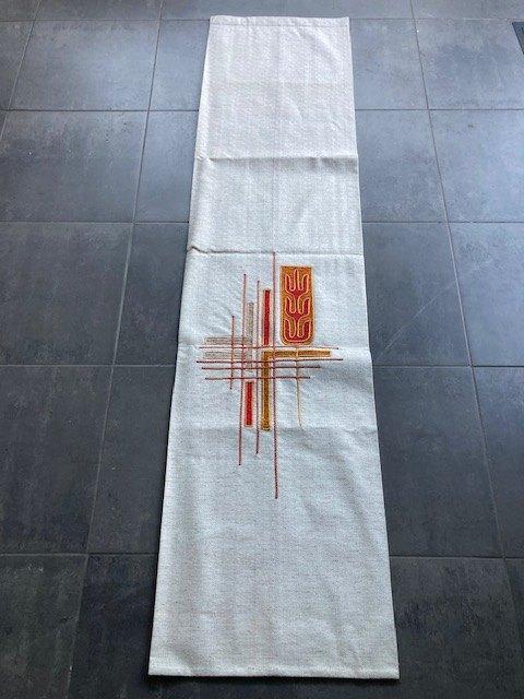 Witte lezenaarsdoek Slabbinck met gouddraad, Ophalen of Verzenden