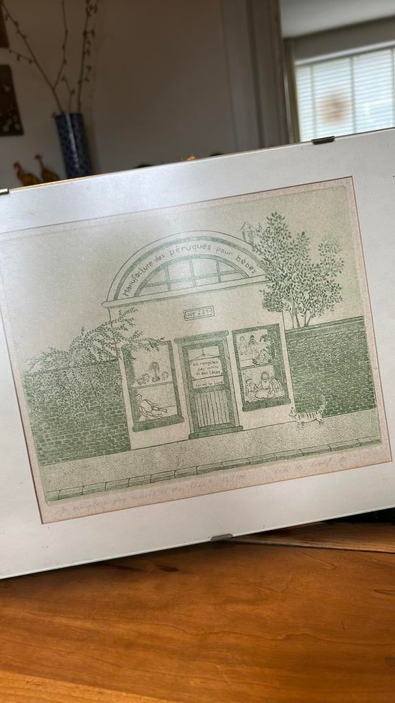 Vintage 1981 gesigneerde ets poppendokter, Ophalen of Verzenden