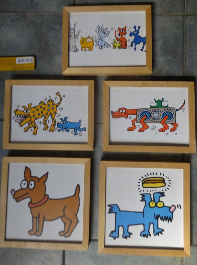 KEITH HARING * 5 Stuks !! * IKEA REPRO IN LIJSTEN *, Verzenden, 1980 tot heden, Nieuw, Prent