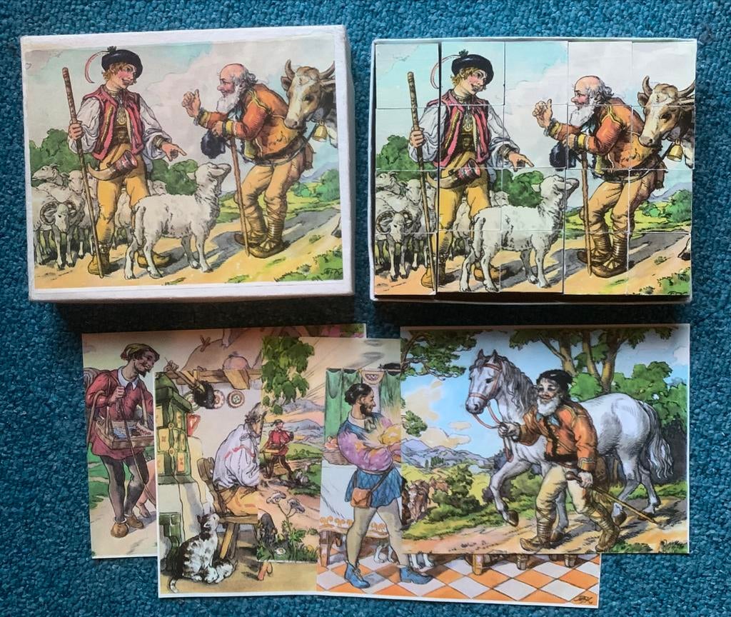 Vintage blokpuzzel blokjes puzzle zgan, Ophalen of Verzenden, Zo goed als nieuw