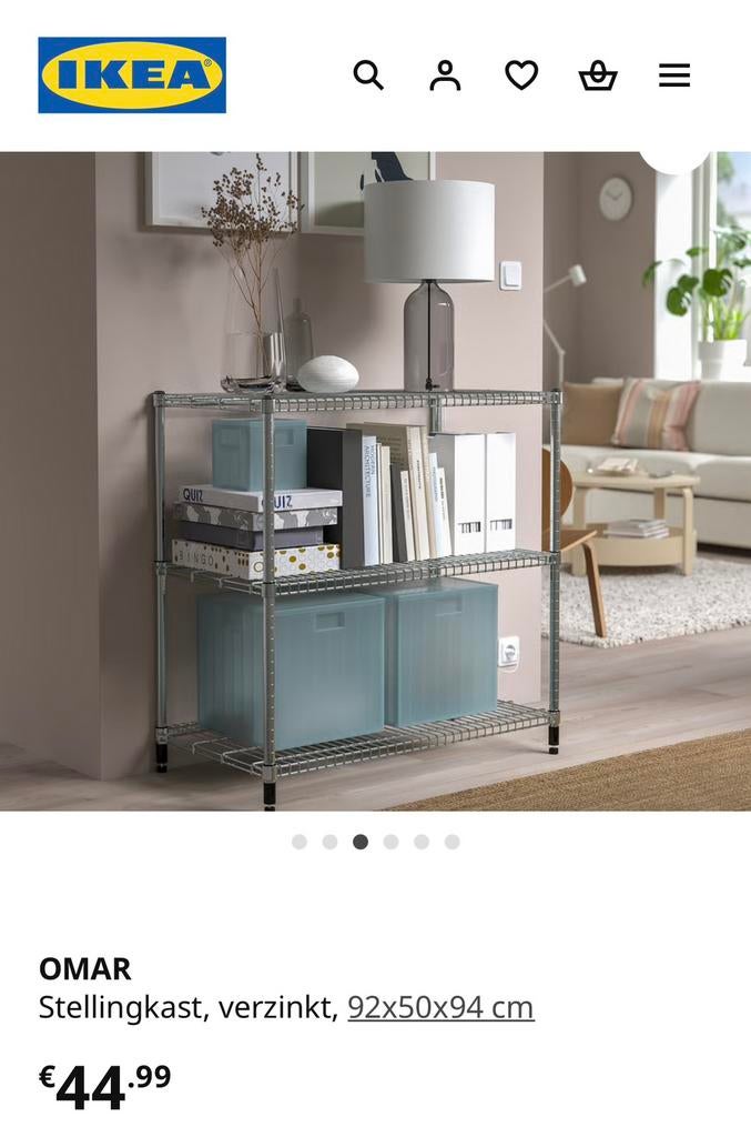 Ikea Omar stellingkast, Ophalen, 50 tot 100 cm, Zo goed als nieuw, Minder dan 100 cm