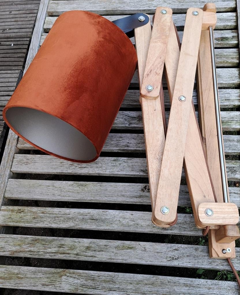 Schaarlamp, lamp, grote maat. Vintage, roestbruin, Ophalen