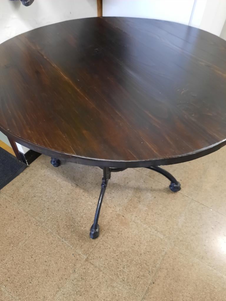 tuintafel, Tuin en Terras, Tuintafels, Ophalen, Gebruikt, Rond, Hout