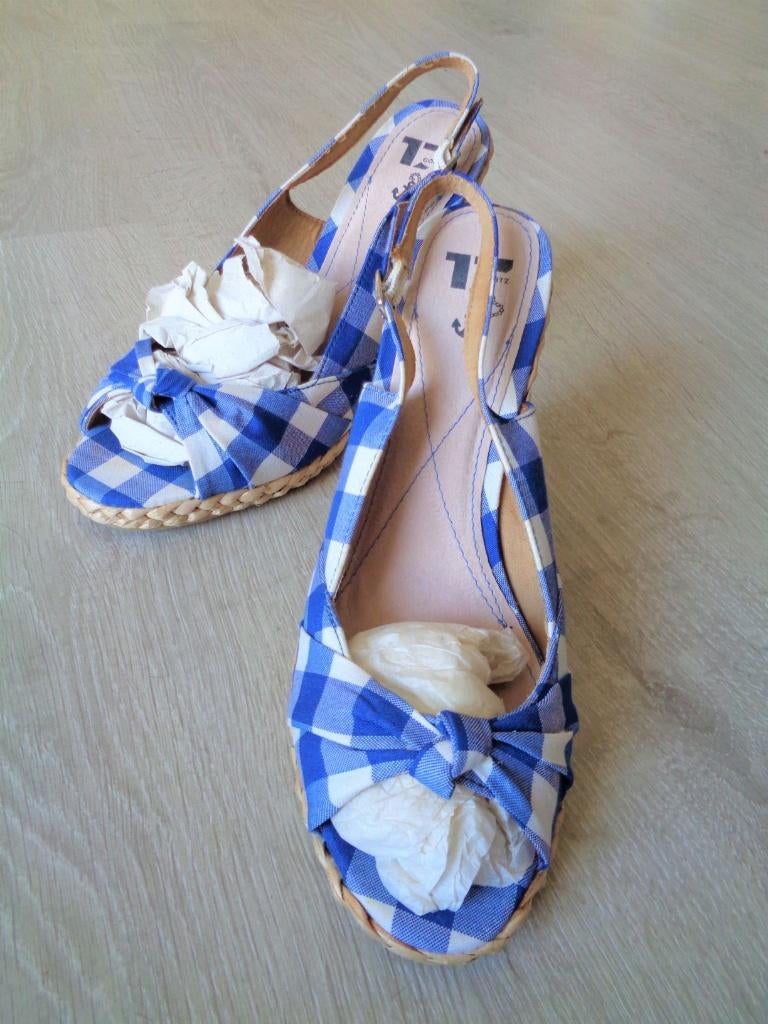 17 Gortz wedges sleehak maat 40 Nieuw, Blauw, Nieuw, Sandalen of Muiltjes, Ophalen of Verzenden