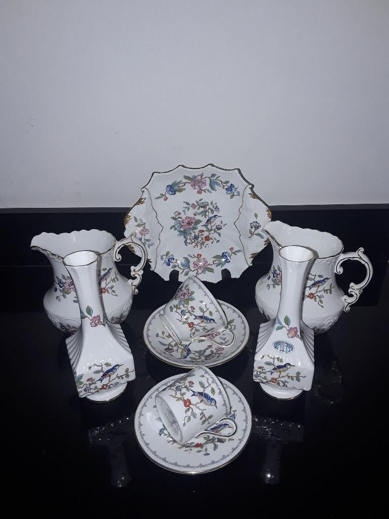 Engels Aynsley sierstel met vogels Pembroke, Verzenden, Zo goed als nieuw, Porselein, Overige typen