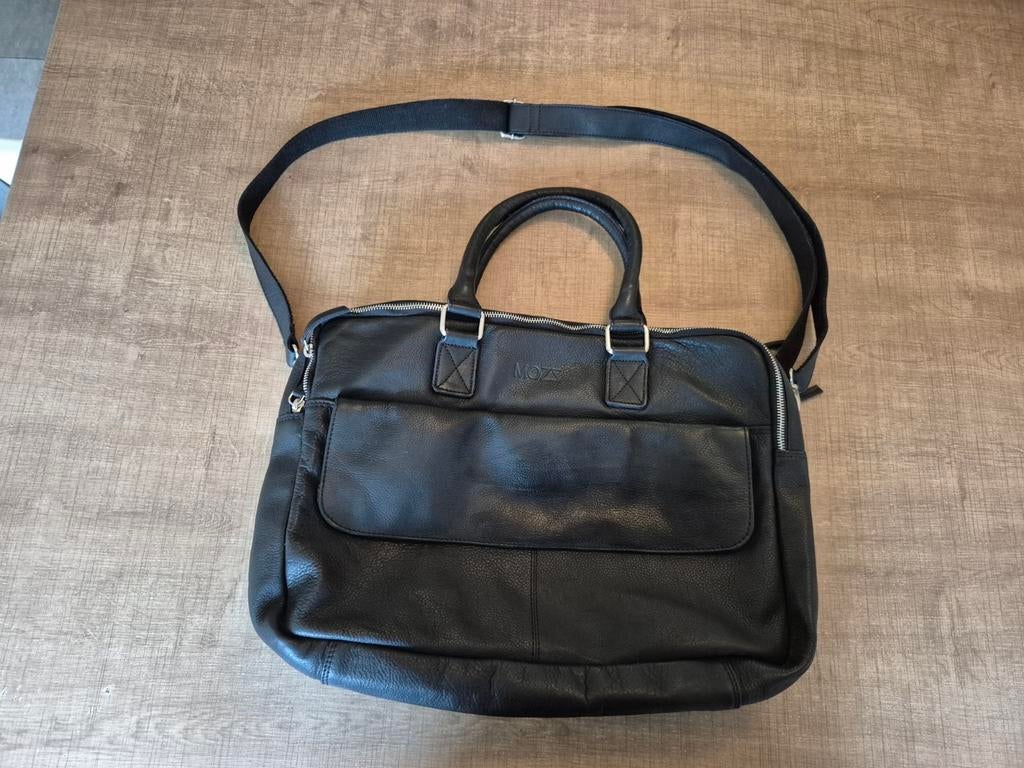 Mozz Twin Luiertas Echt Leer met Verschoonmatje, Kinderen en Baby's, Luiertassen, Ophalen, Zo goed als nieuw, Schoudertas