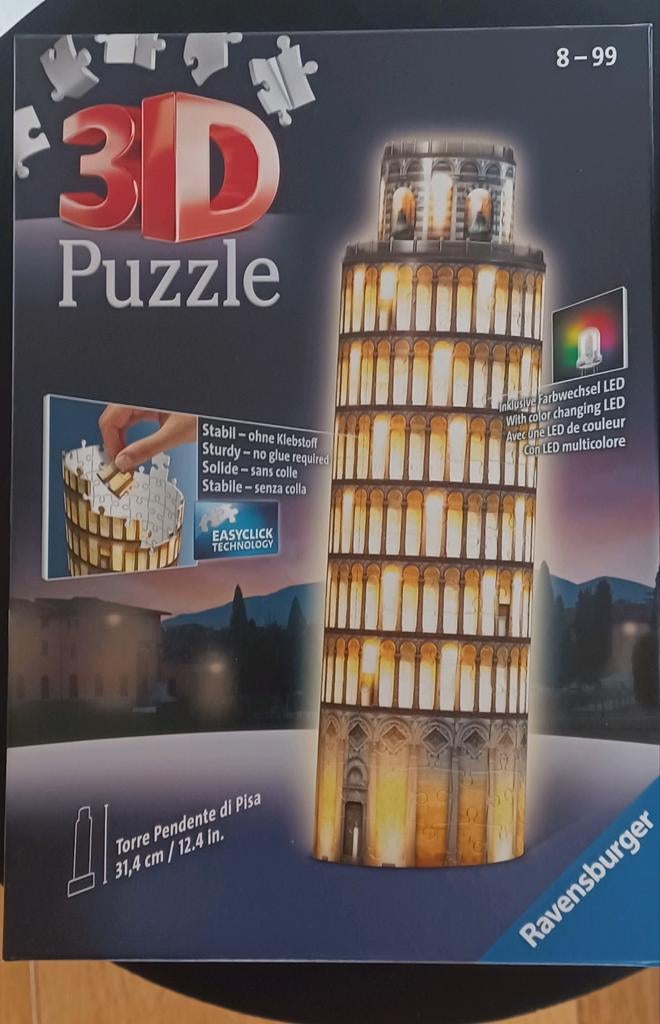 Ravensburger 3D Puzzel Toren van Pisa met LED, Ophalen of Verzenden