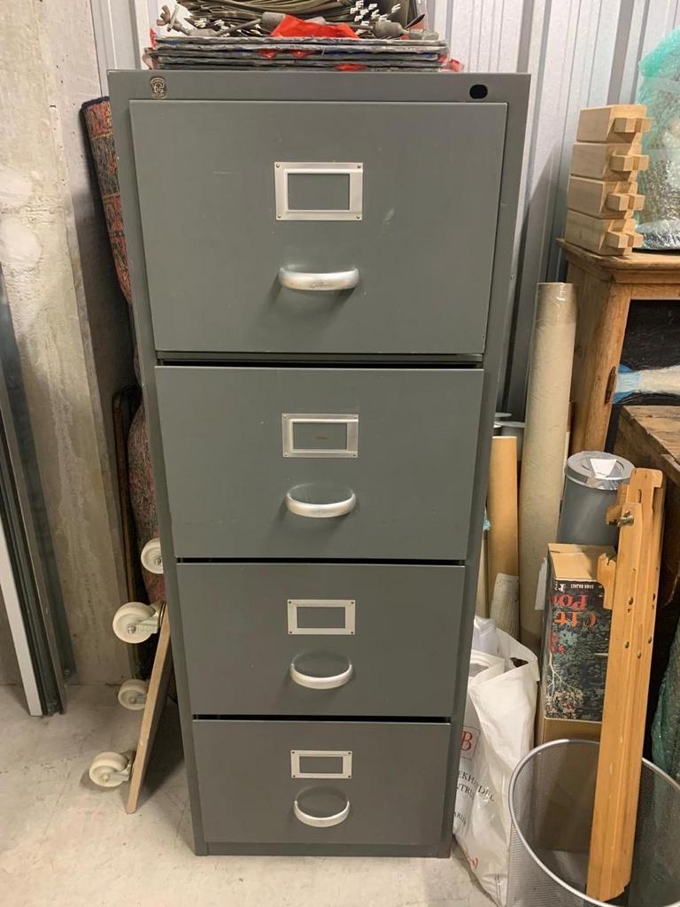 Grijze Gispen-Holland vintage metalen industriële ladekast, Ophalen, Minder dan 50 cm, Gebruikt, 100 tot 150 cm