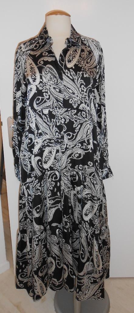 Joli&Jolly jurk met alloverprint zwart mt L, Kleding | Dames, Jurken, Joli&Jolly, Zwart, Maat 42/44 (L), Ophalen of Verzenden