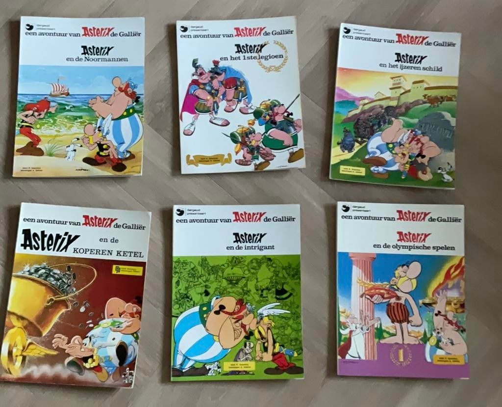 6 Asterix stripboeken: Noormannen, 1ste legioen, etc., Meerdere stripboeken, Ophalen of Verzenden, Gelezen