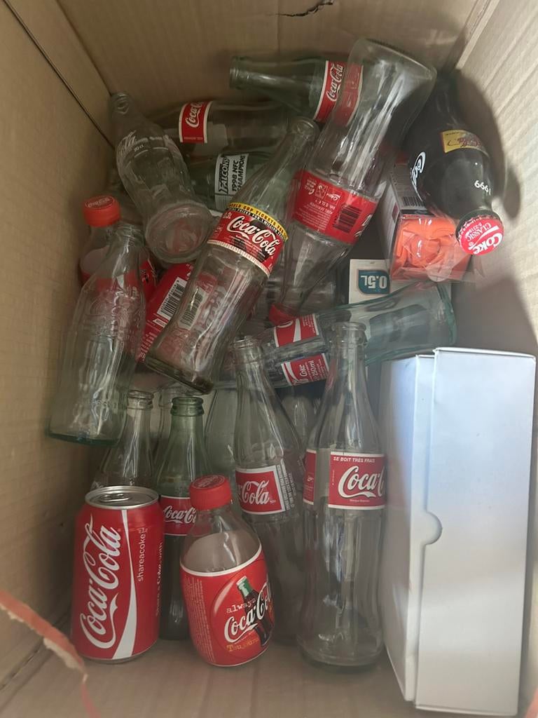 Vintage Coca cola flesjes, Ophalen, Gebruikt, Verpakking