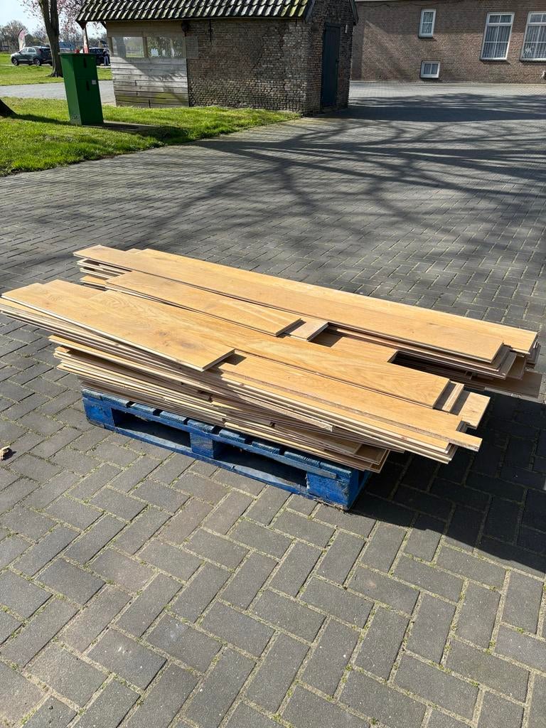 Hardhouten vloer - ca. 18 m², Ophalen, Gebruikt, Vloerdelen of -planken, 10 m² of meer