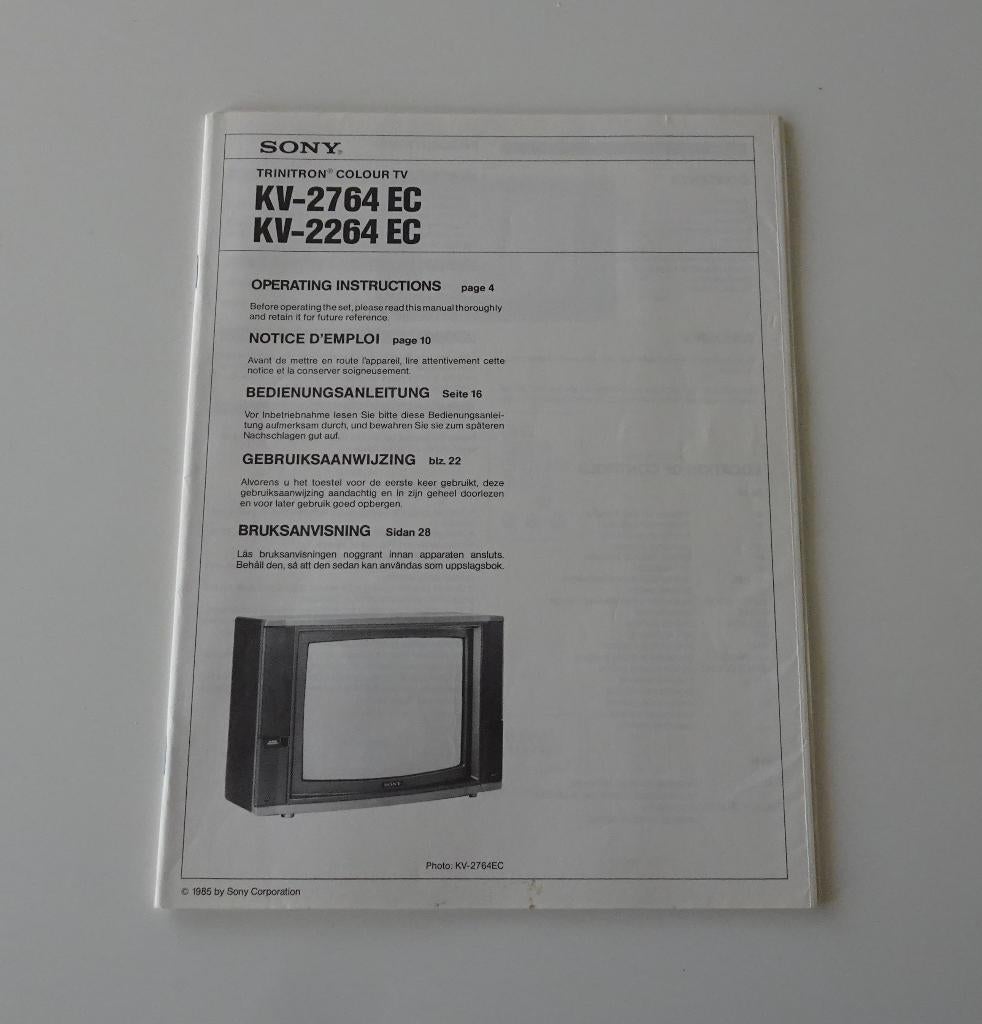 Vintage Sony Trinitron Handleiding, Audio, Tv en Foto, Vintage Televisies, Ophalen, Zo goed als nieuw, Sony