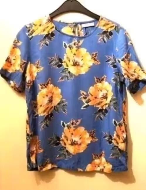 Pieces blouse met print, Verzenden, Zo goed als nieuw, Maat 34 (XS) of kleiner, Blauw