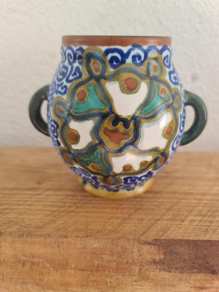 Plateel Gouda vaasje., Ophalen of Verzenden