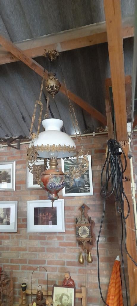 Ouderwetse olielamp hoogte 1 meter, Ophalen of Verzenden