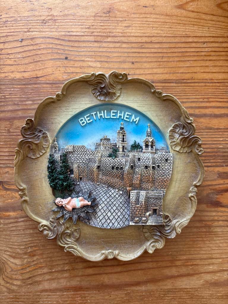 Wandbord Bethlehem met reliëf, Ophalen of Verzenden