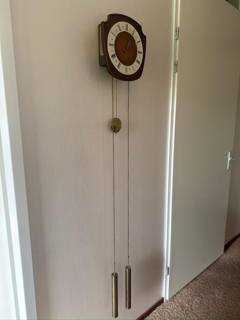 Junghans wandklok met slinger en gewichten, Ophalen of Verzenden