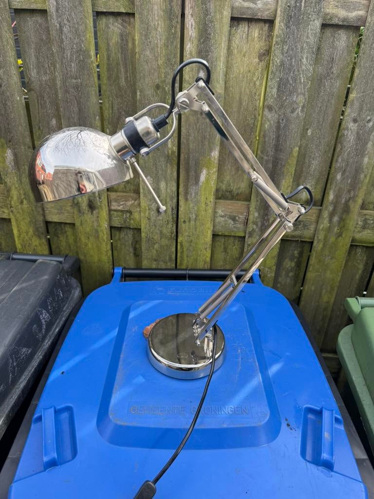 Ikea Forså bureaulamp RVS, Ophalen of Verzenden, Zo goed als nieuw, Minder dan 50 cm