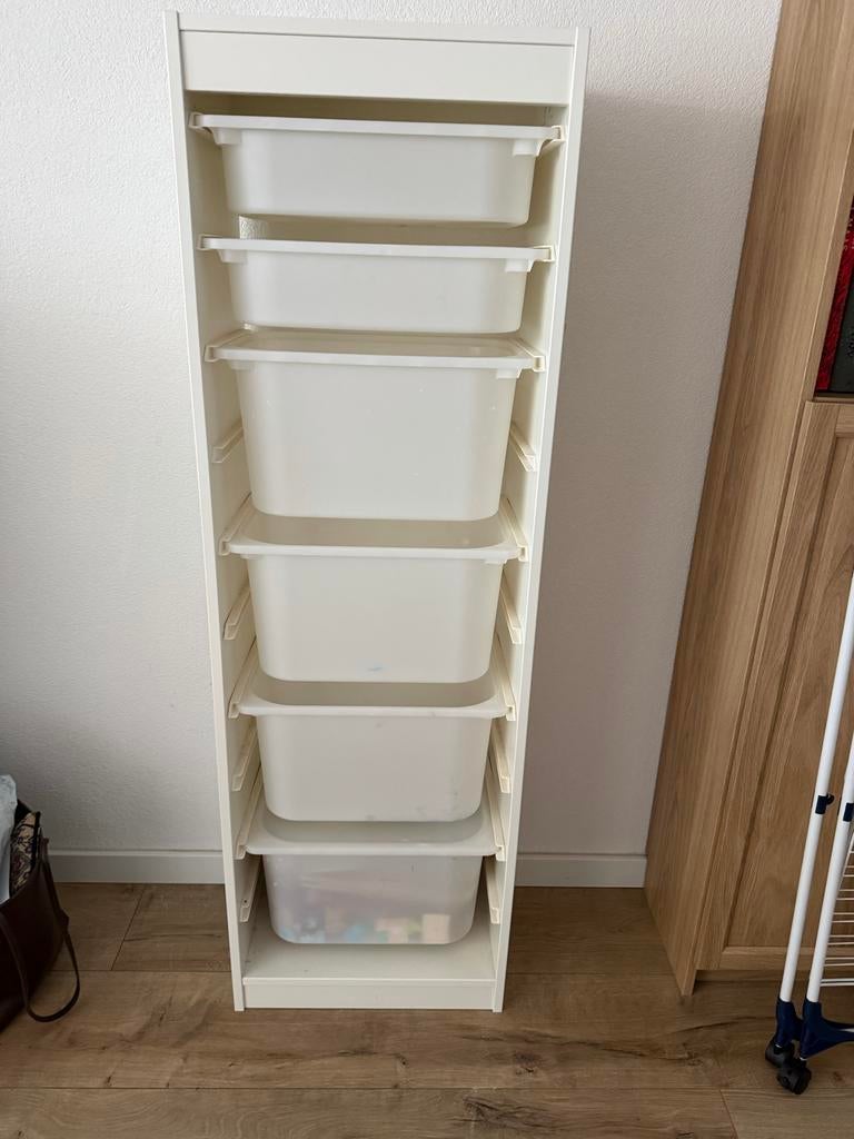 Ikea Trofast kast met bakken + houten puzzels, Ophalen, Gebruikt, 105 cm of meer, Minder dan 50 cm