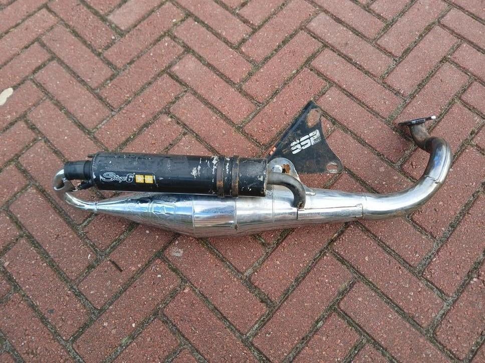 Stage 6 chrome uitlaat minarelli horizontaal aerox sr, Ophalen of Verzenden, Uitlaat, Yamaha
