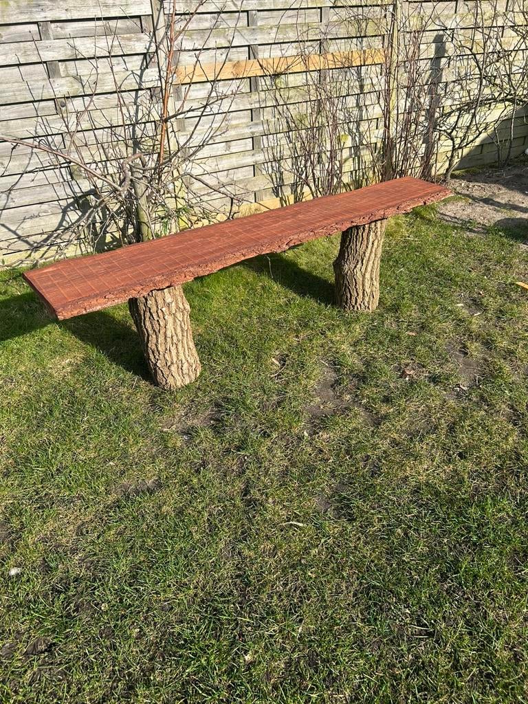 Eiken tuinbank schaalde plank compleet set nieuw, Tuin en Terras, Tuinbanken, Ophalen of Verzenden, Zo goed als nieuw, Hout