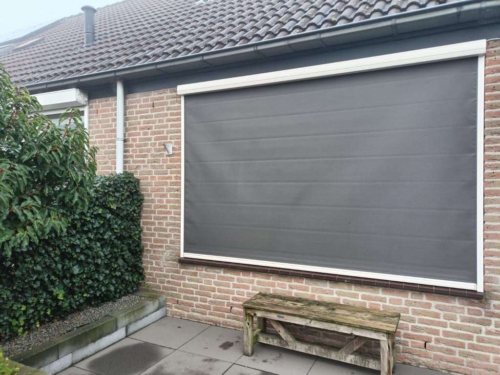 Screen zonwering 1895x2847 RAL 9001 met antraciet doek, Ophalen