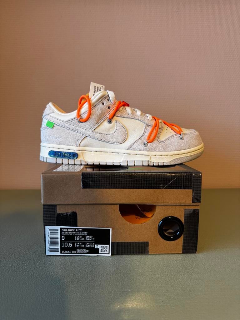 Nike Dunk Low x Off-White Lot 31 van 50 US9 EU42.5 Nieuw, Ophalen of Verzenden, Nieuw, Wit, Sneakers of Gympen