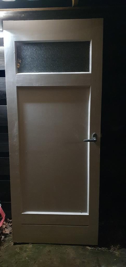 Deur met raam 82 x 201 cm, Ophalen, Gebruikt, Binnendeur, 200 tot 215 cm