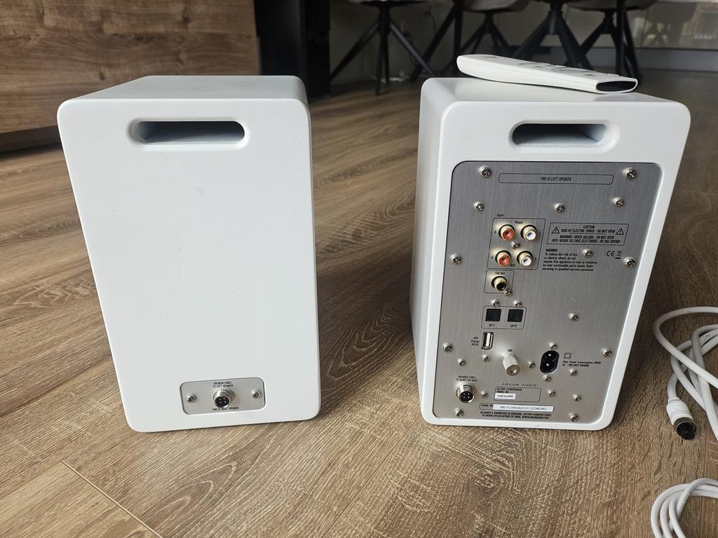 Argon Audio Forte A4 actieve speakers - wit, Zo goed als nieuw, 60 tot 120 watt, Front, Rear of Stereo speakers, Ophalen