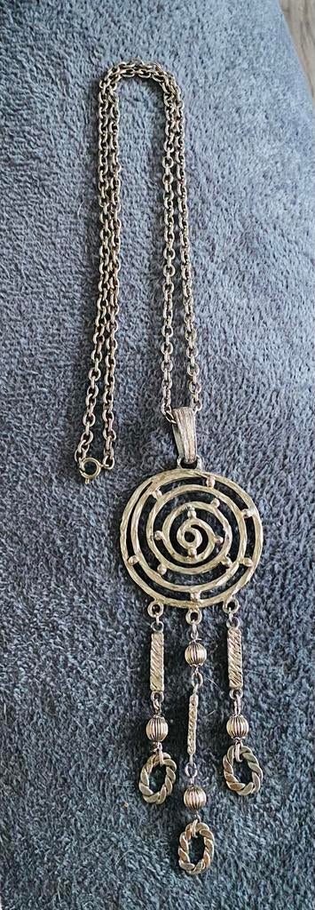 Vintage fantasie ketting. Jaren 70. Zie Foto’s., Ophalen of Verzenden, Zo goed als nieuw, Zilver, Overige materialen