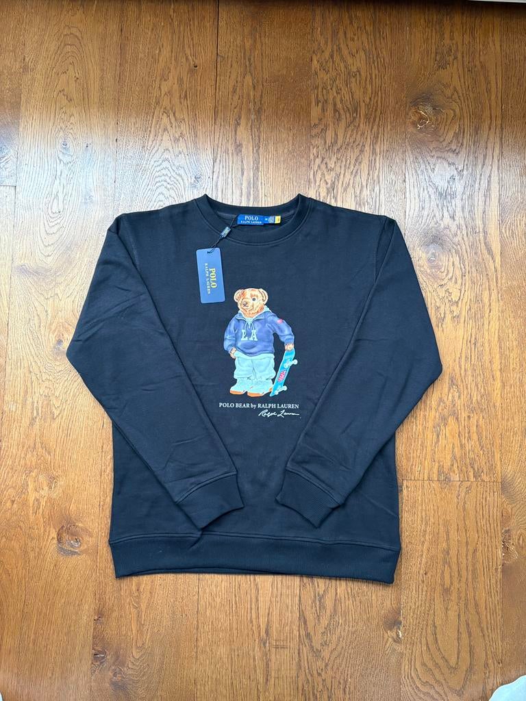Ralph lauren polo beer trui sweater maat M zwart, Verzenden, Nieuw, Maat 48/50 (M), Zwart