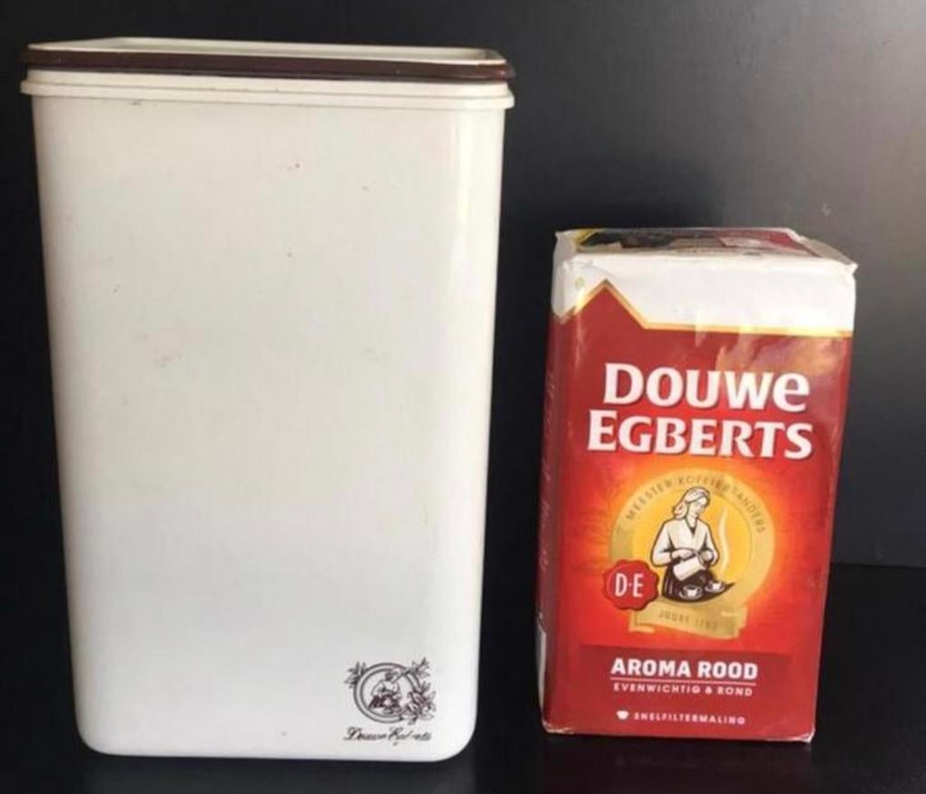 Vintage Voorraadpot Douwe Egberts koffiebus, Huis en Inrichting, Keuken | Keukenbenodigdheden, Zo goed als nieuw, Voorraadpot
