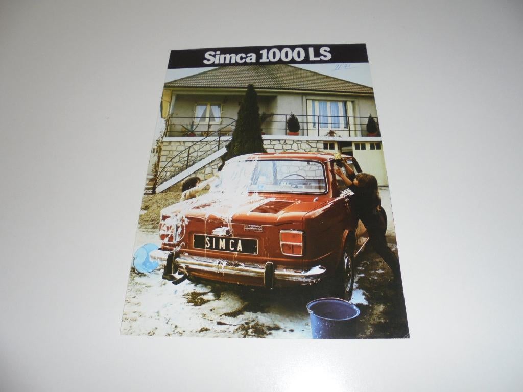 brochure Simca 1000 LS  1972, Boeken, Ophalen of Verzenden, Zo goed als nieuw, Overige merken
