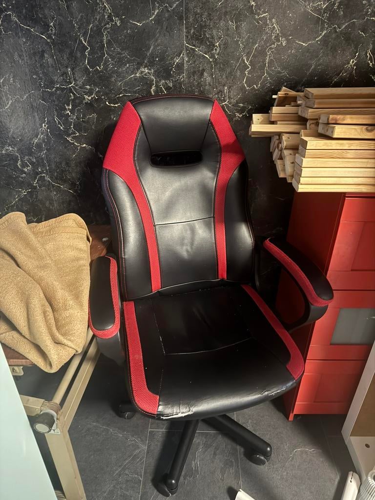 Gaming bureaustoel, Ophalen, Gaming bureaustoel, Zwart, Bureaustoel