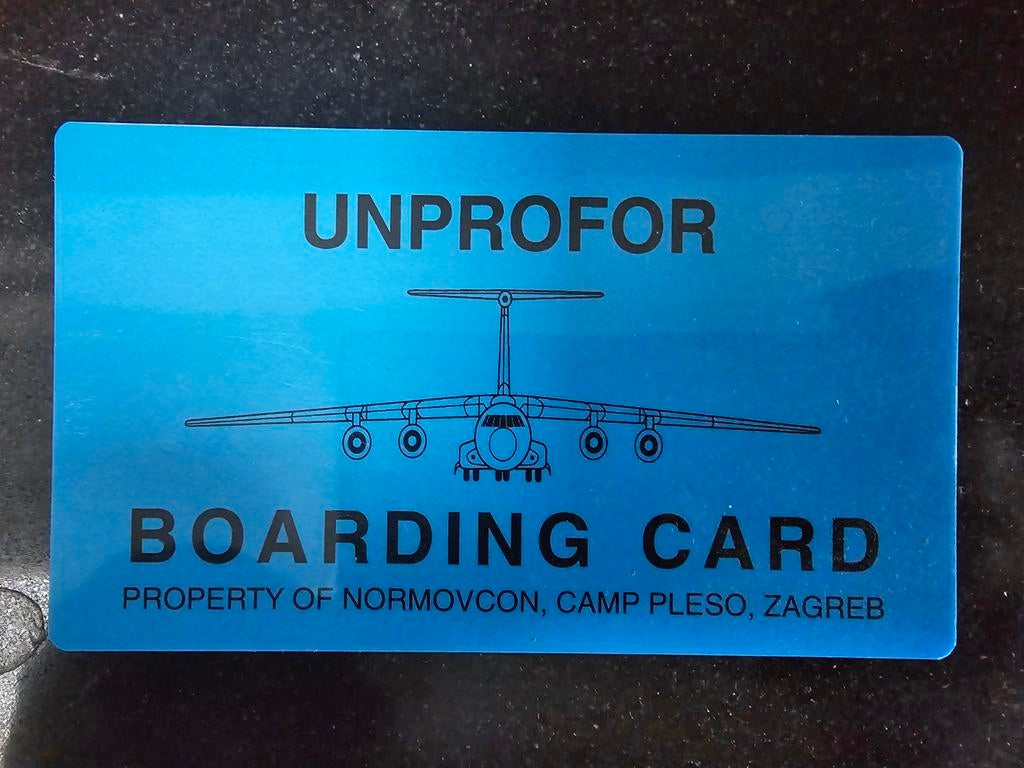 Blauwe laadkaart UNPROFOR. VN Voormalig Joegoslavië., Verzamelen, Militaria | Algemeen, Ophalen of Verzenden, Overige soorten