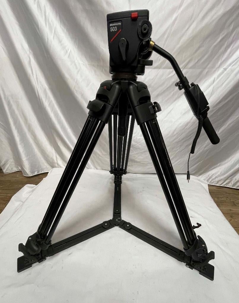 Manfrotto 525MVB professionele statief+Remot+503 kop+ta, Audio, Tv en Foto, Fotografie | Statieven en Balhoofden, N, N, Zo goed als nieuw