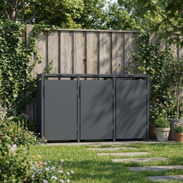 3 vakken | Premium Kliko ombouw voor 240L, Tuin en Terras, Ophalen of Verzenden, Nieuw, Metaal, Containerberging