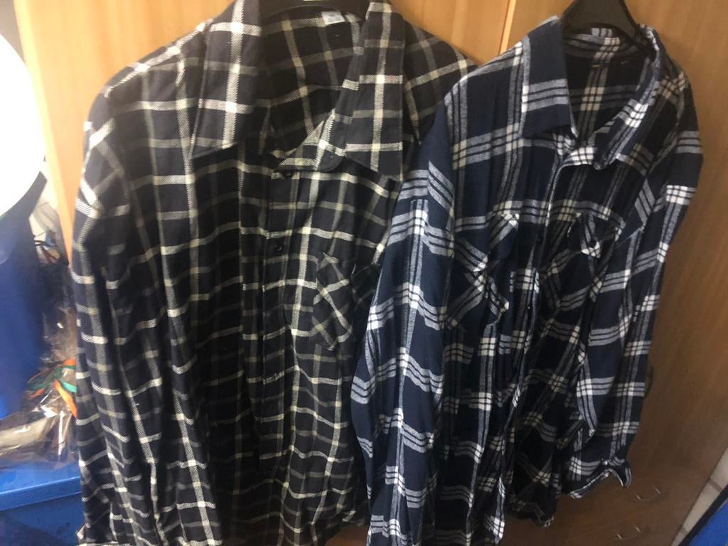 Hout hakkers blouse blauw wit maat xxl, Kleding | Heren, Carnavalskleding en Feestkleding, Ophalen, Zo goed als nieuw, Overige maten