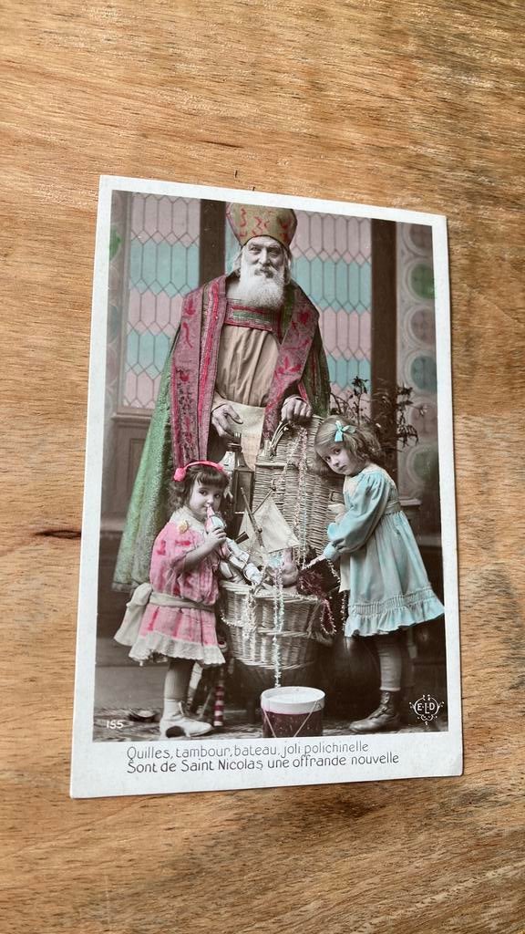 Oude ansichtkaart Sinterklaas Vive St. Nicolas, Ophalen of Verzenden, Voor 1920, Gelopen