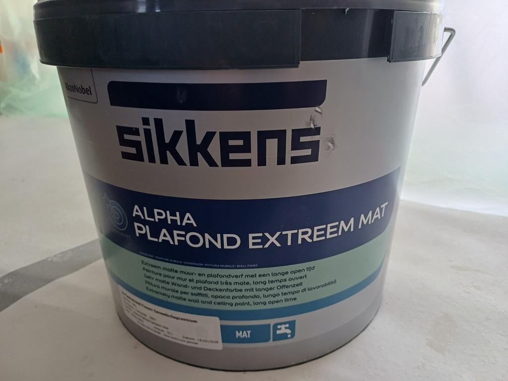 Sikkens Alpha Plafond extreem mat RAL 9001, Ophalen, 5 tot 10 liter, Beige, Nieuw